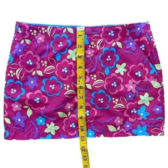 L.L. Bean Skirt Pockets Bright Florals Pink Blue Purple Green Girls Size 6X/7 - Picture 4 of 7